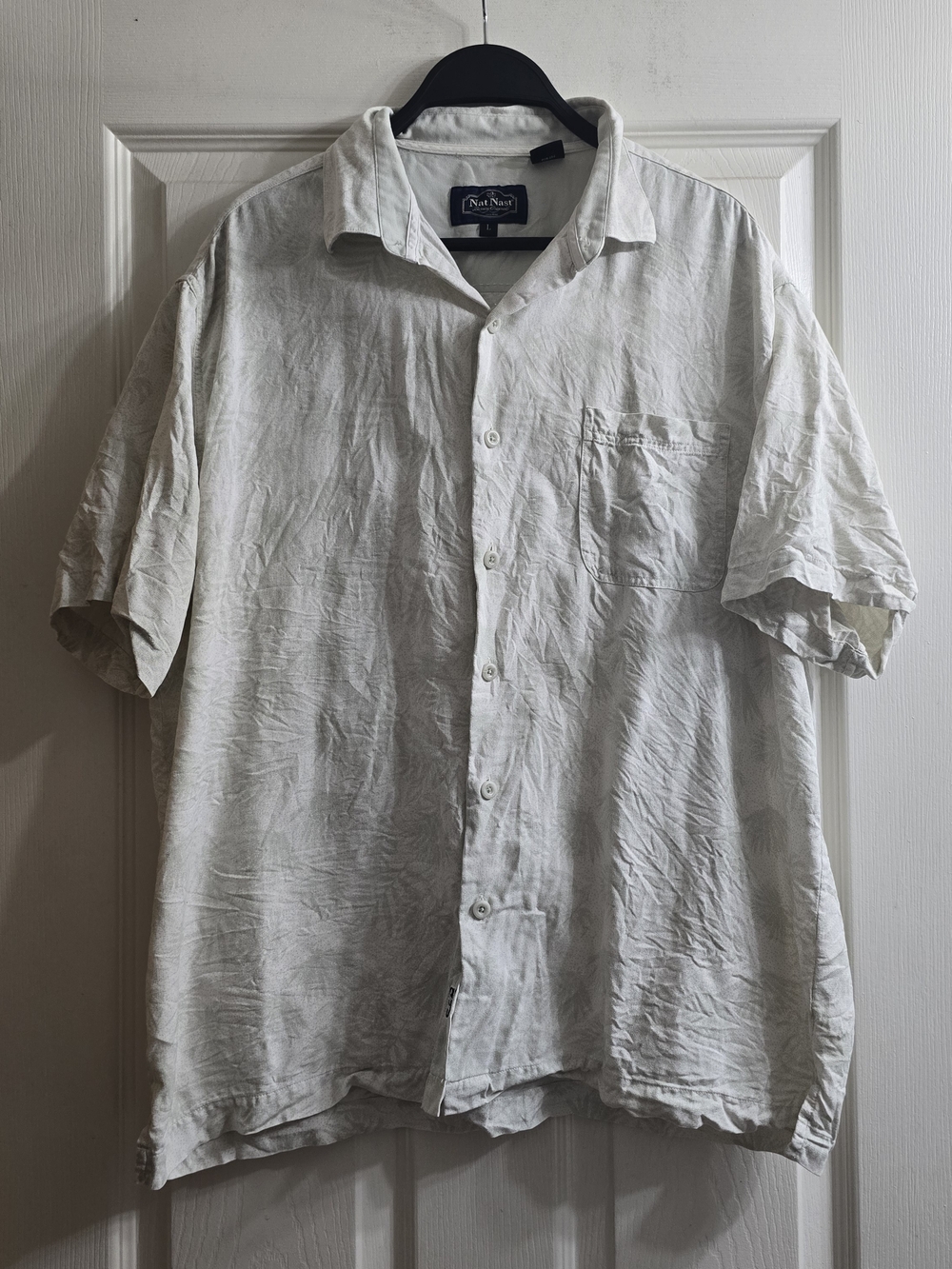 Nat Nast White Short-Sleeve Button-Up Shirt